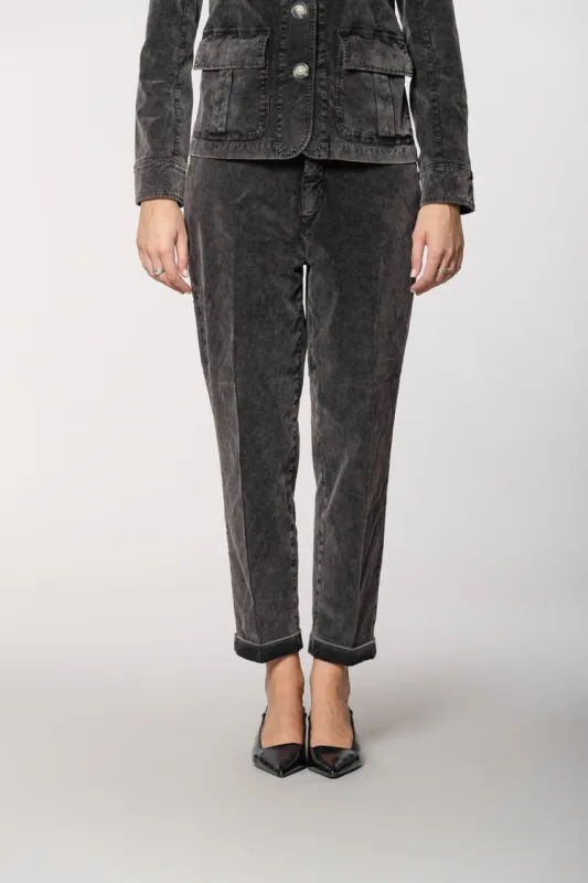 New York Cozy women’s chino pants in 1000-wale velvet carrot fit sold by Mason's