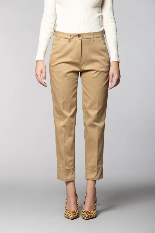 New York Carrot women’s chino trousers in gabardine carrot fit sold by Mason's