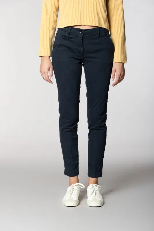 New York Slim women’s chino trousers in satin bistretch slim fit sold by Mason's