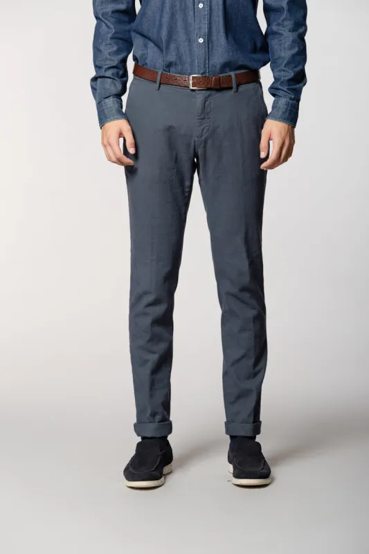 Milano men's chino pants in birdseye pattern extra slim fit sold by Mason's