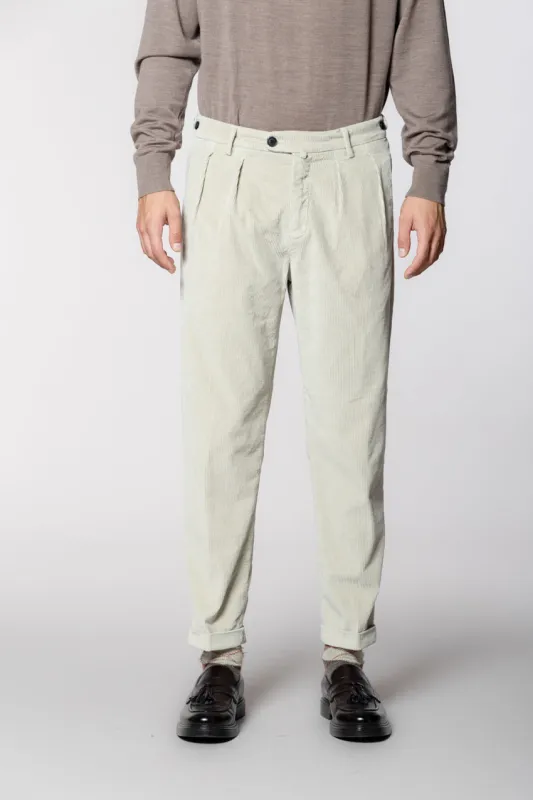 Don Johnson 2 Pinces men’s chino pants in 500-wale corduroy carrot fit sold by Mason's