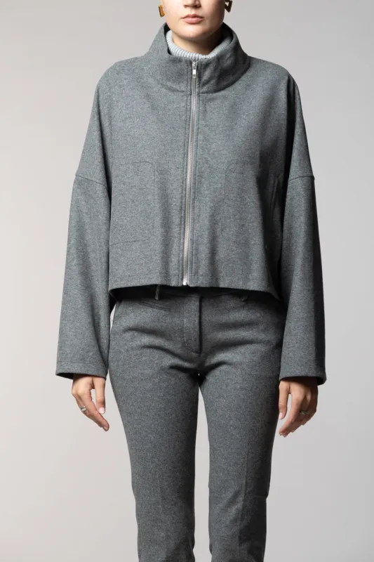 Nora cropped women’s sweatshirt in flannel jersey sold by Mason's