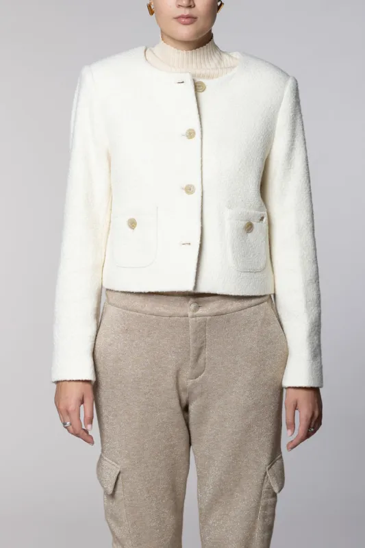 Lou Lou women’s cropped jacket in wool-blend bouclé sold by Mason's