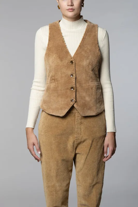 Ellen women’s gilet in wide-wale corduroy sold by Mason's