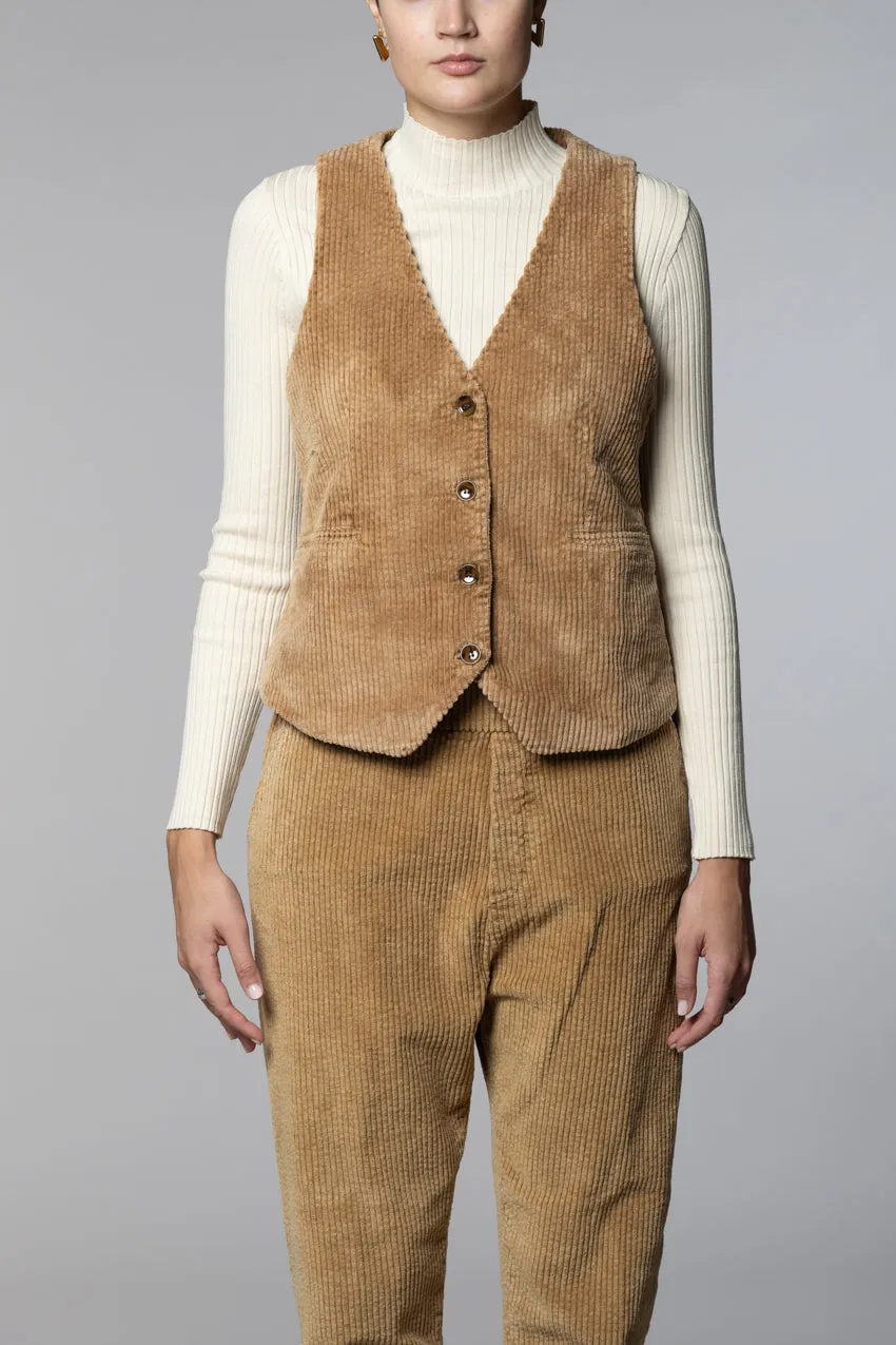 Ellen women’s gilet in wide-wale corduroy sold by Mason's
