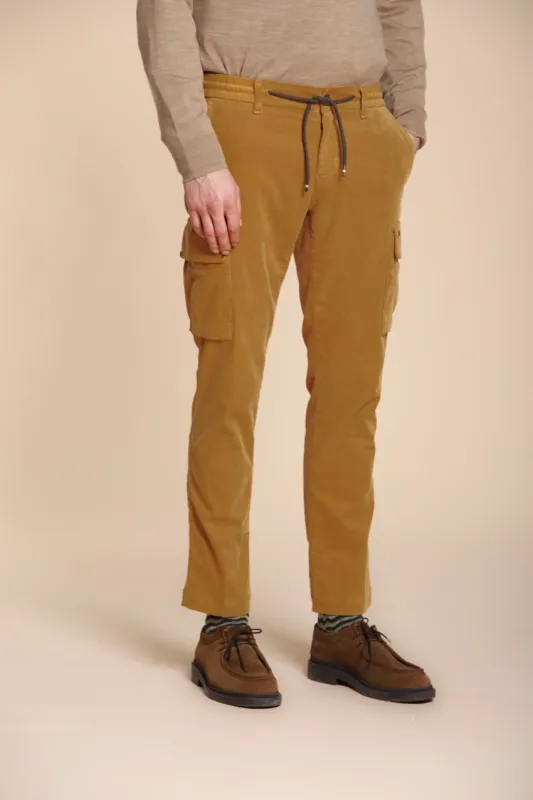 Chile Jogger men's cargo trousers in 1500-wale corduroy extra slim fit sold by Mason's