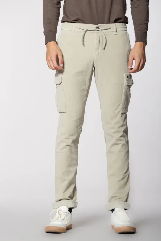 Chile Jogger men's cargo trousers in 1500-wale corduroy extra slim fit sold by Mason's