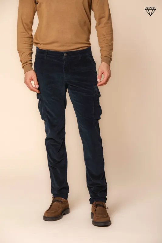 Chile men's cargo trousers in 500-wale corduroy extra slim fit ① sold by Mason's