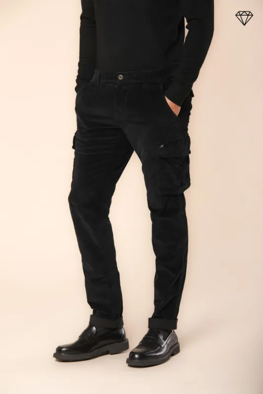 Chile men's cargo trousers in 500-wale corduroy extra slim fit ① sold by Mason's