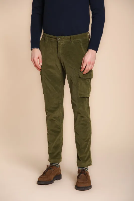 Chile men's cargo trousers in 500-wale corduroy extra slim fit ① sold by Mason's