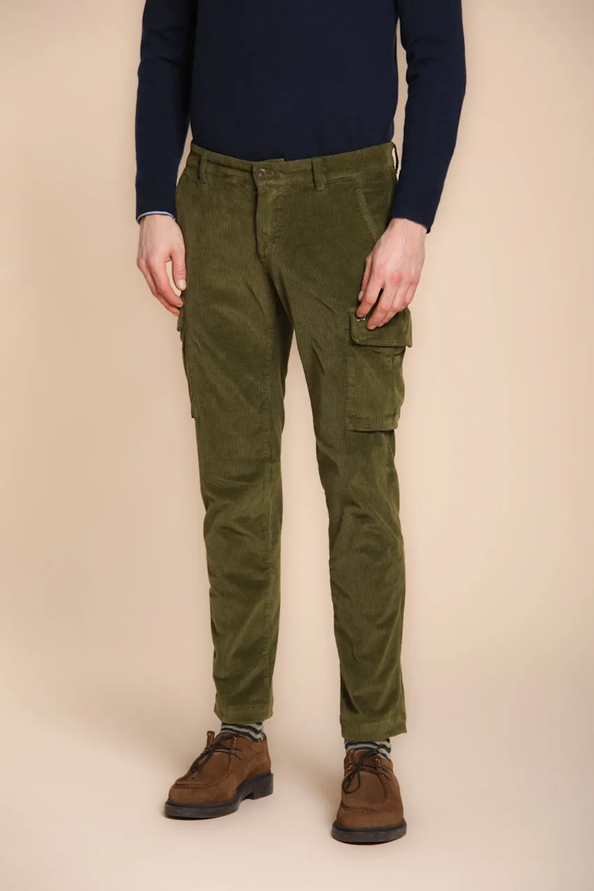 Chile men's cargo trousers in 500-wale corduroy extra slim fit ① sold by Mason's