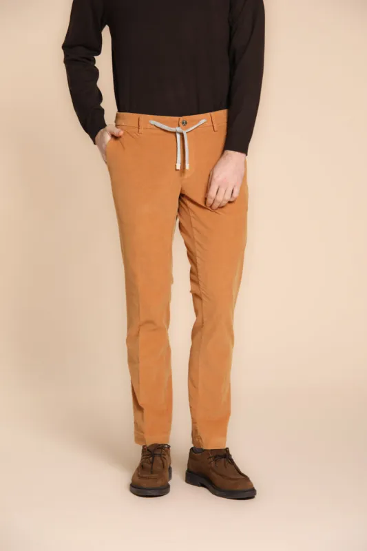 New York String men's chino jogger in 1500 wale corduroy regular fit sold by Mason's