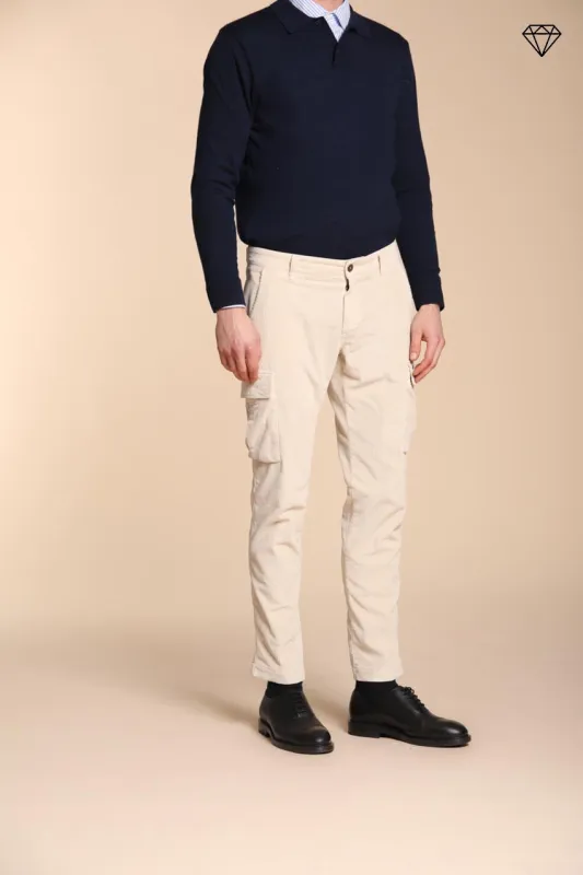 Chile men's cargo trousers in 500-wale corduroy extra slim fit ① sold by Mason's