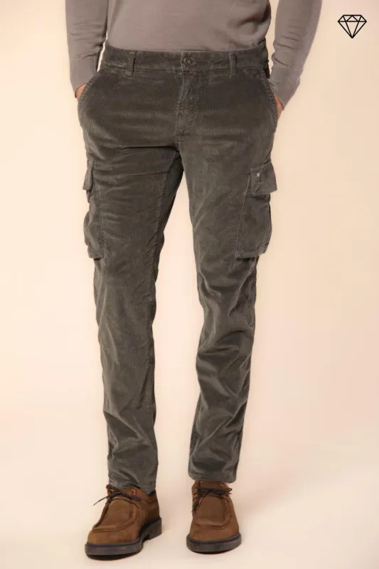 Chile men's cargo trousers in 500-wale corduroy extra slim fit ① sold by Mason's