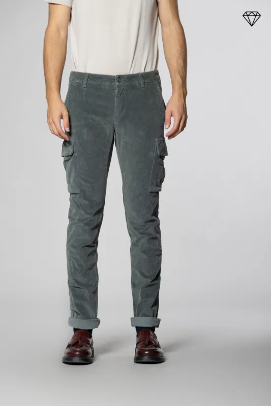 Chile men's cargo trousers in 500-wale corduroy extra slim fit ① sold by Mason's