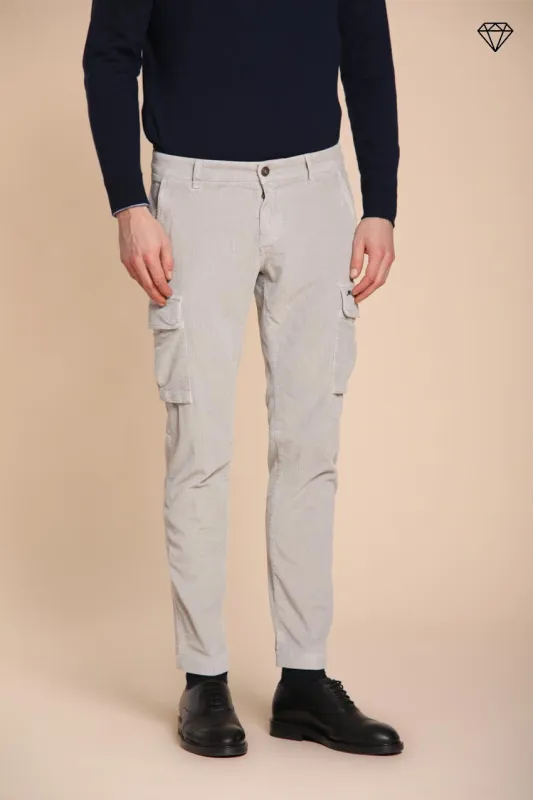 Chile men's cargo trousers in 500-wale corduroy extra slim fit ① sold by Mason's