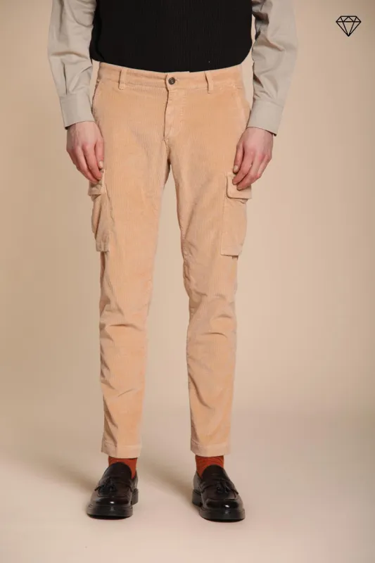 Chile men's cargo trousers in 500-wale corduroy extra slim fit ① sold by Mason's