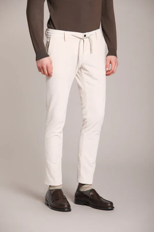 Milano Jogger men's chino pants in 500 wale corduroy extra slim fit sold by Mason's