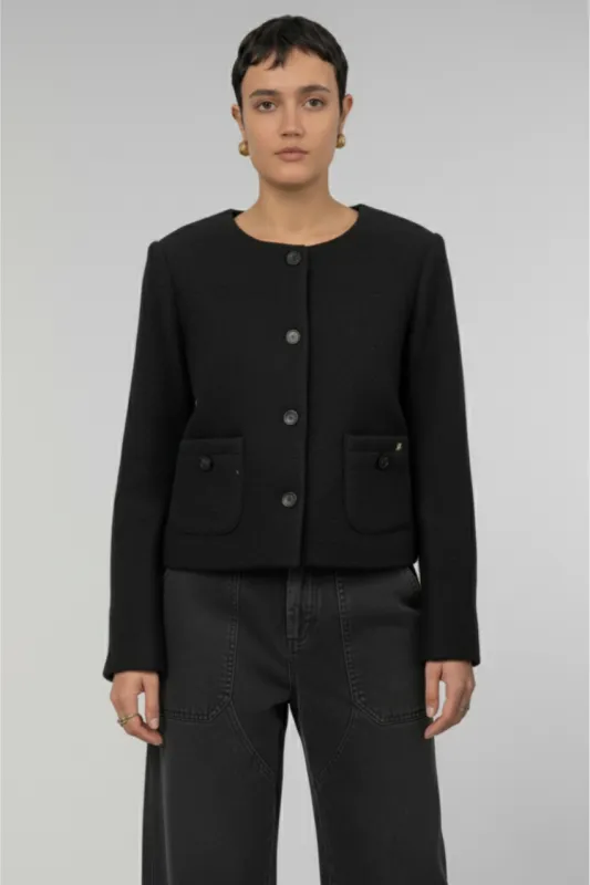 Lou Lou women’s cropped jacket in wool-blend bouclé made by Mason's