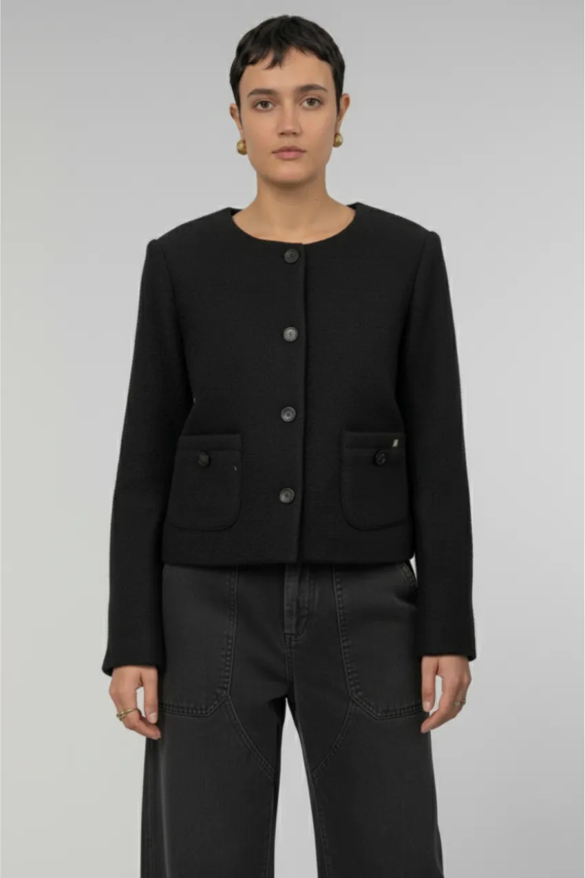 Lou Lou women’s cropped jacket in wool-blend bouclé sold by Mason's