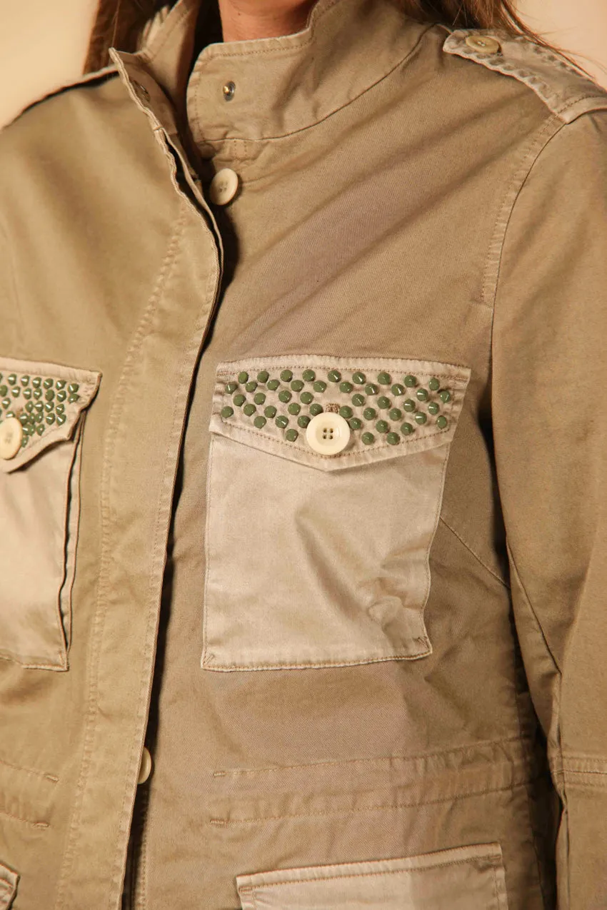 Eva woman's field jacket in cotton with studs sold by Mason's product image thumbnail 3