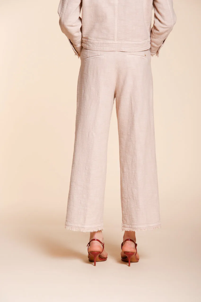 New York Studio Cropped women's chino pants in mat weave straight fit sold by Mason's product image thumbnail 4