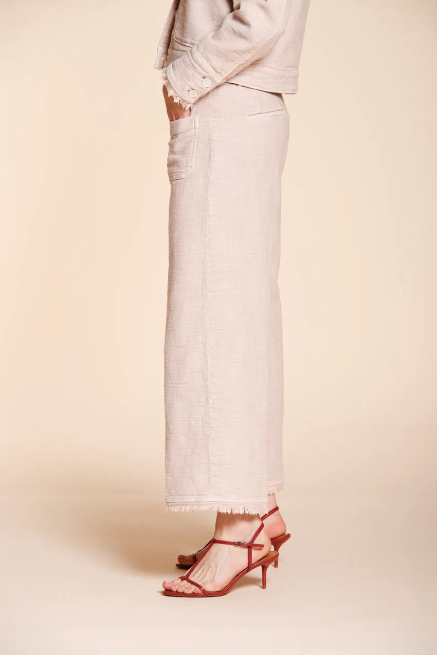 New York Studio Cropped women's chino pants in mat weave straight fit sold by Mason's product image thumbnail 3