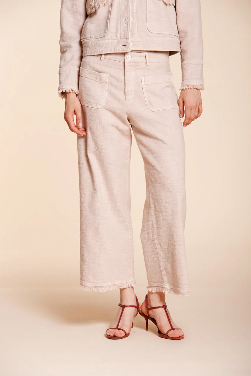 New York Studio Cropped women's chino pants in mat weave straight fit sold by Mason's product image thumbnail 5