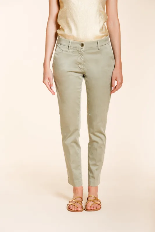 New York Slim women's chino pants in stretch satin slim fit ① made by Mason's