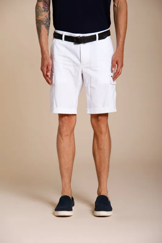 Chile men's cargo bermuda in stretch satin slim fit ① sold by Mason's