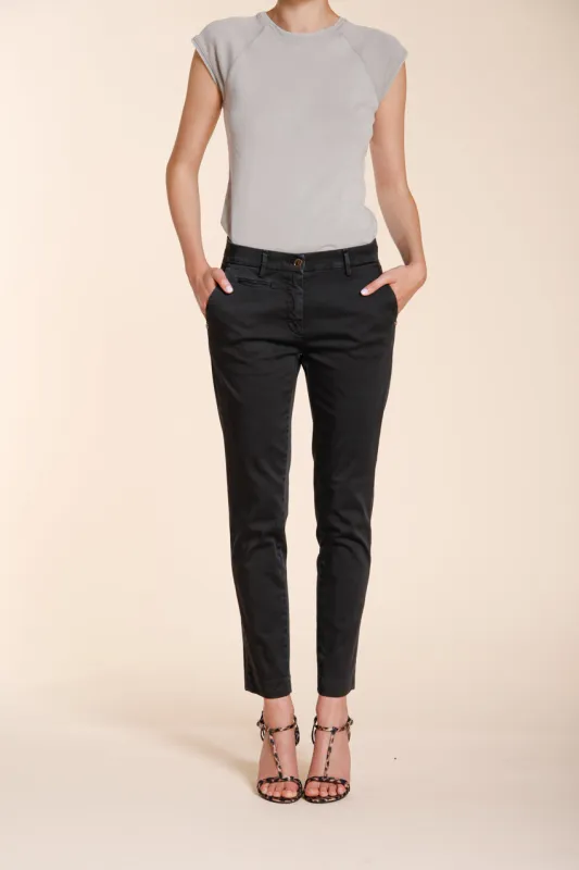 New York Slim women's chino pants in stretch satin slim fit ① sold by Mason's