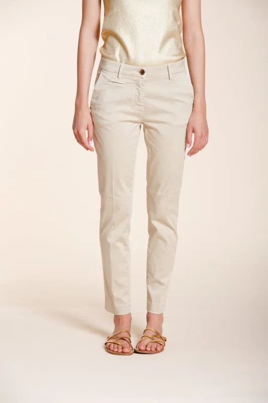 New York Slim women's chino pants in stretch satin slim fit ① sold by Mason's