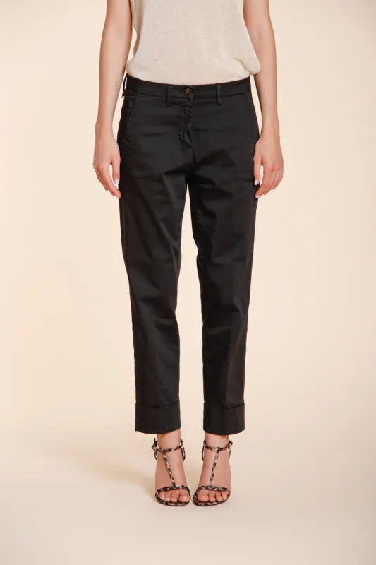 New York Carrot women's chino pants in stretch satin carrot fit ① sold by Mason's