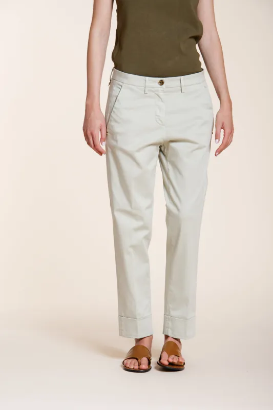 New York Carrot women's chino pants in stretch satin carrot fit ① sold by Mason's