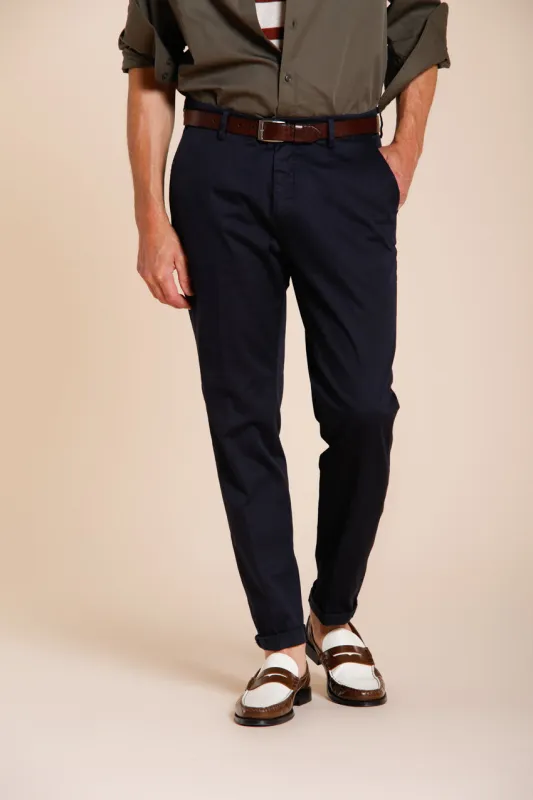 Osaka men's chino pants in fine cotton and lyocell tricotina carrot fit sold by Mason's