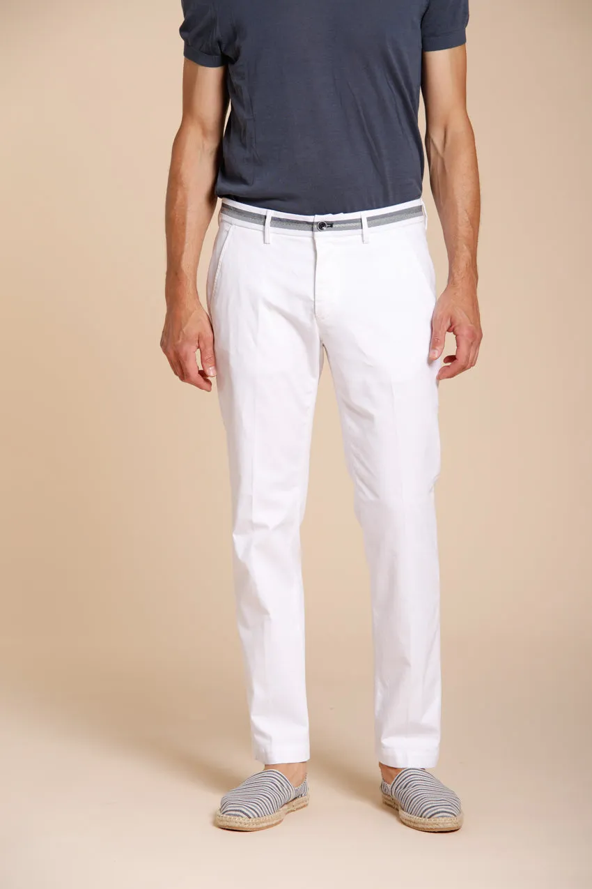 Torino Elegance men's chino pants in fine cotton and lyocell tricotina slim fit sold by Mason's