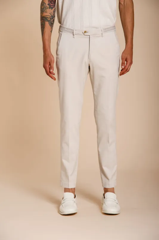 Torino City men's chino pants in fine cotton and lyocell tricot slim fit sold by Mason's