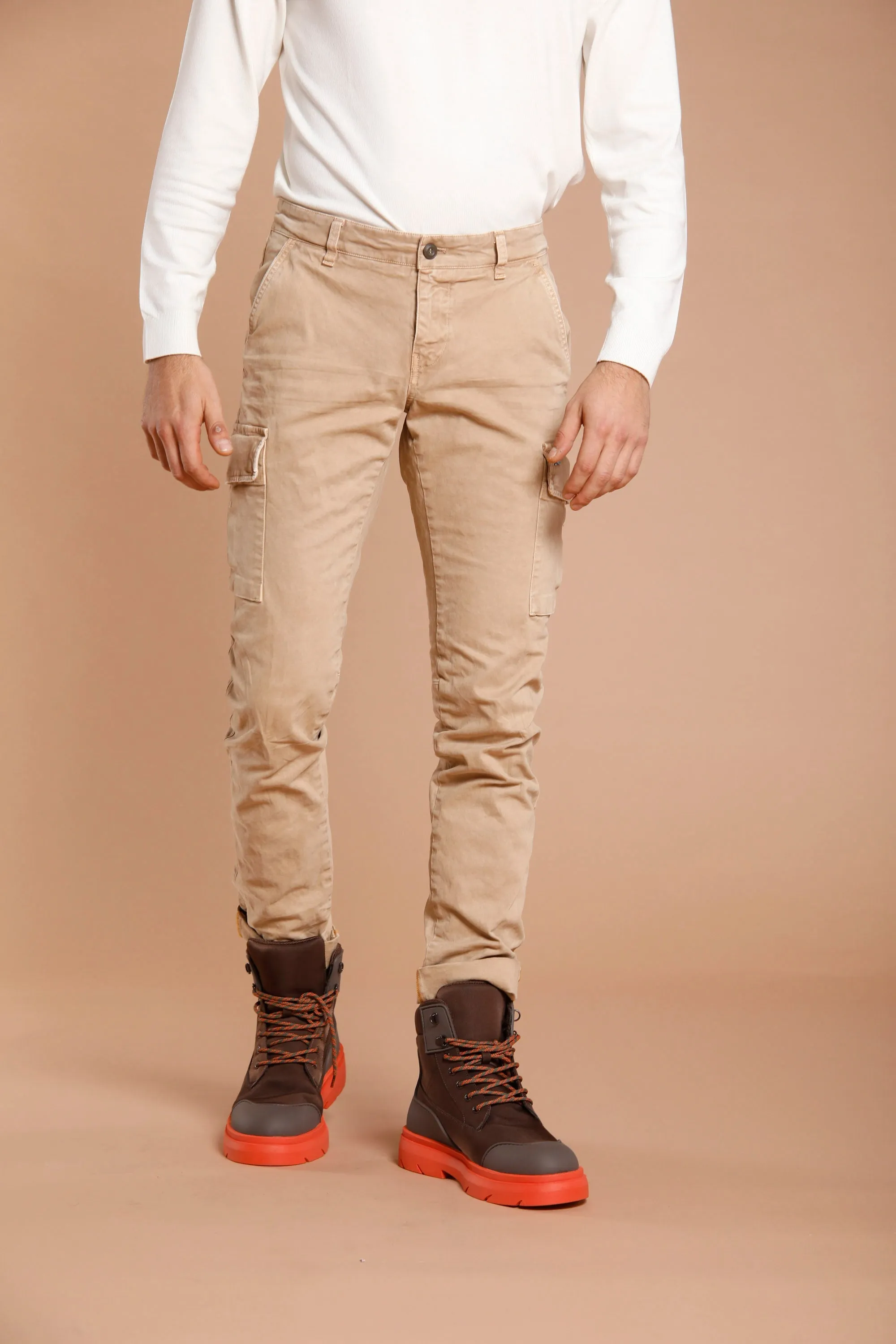 Chile man cargo pant in gabardine extra slim ① sold by Mason's
