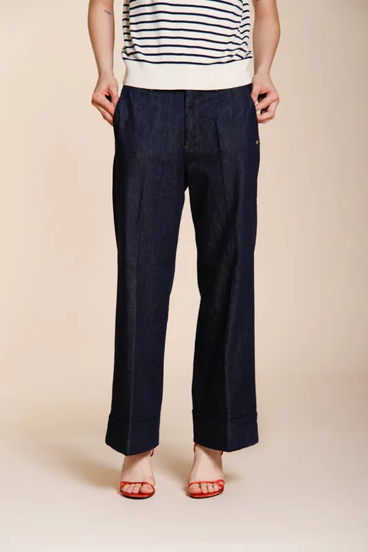 New York Studio Cropped City women's chino pants in denim straight fit made by Mason's
