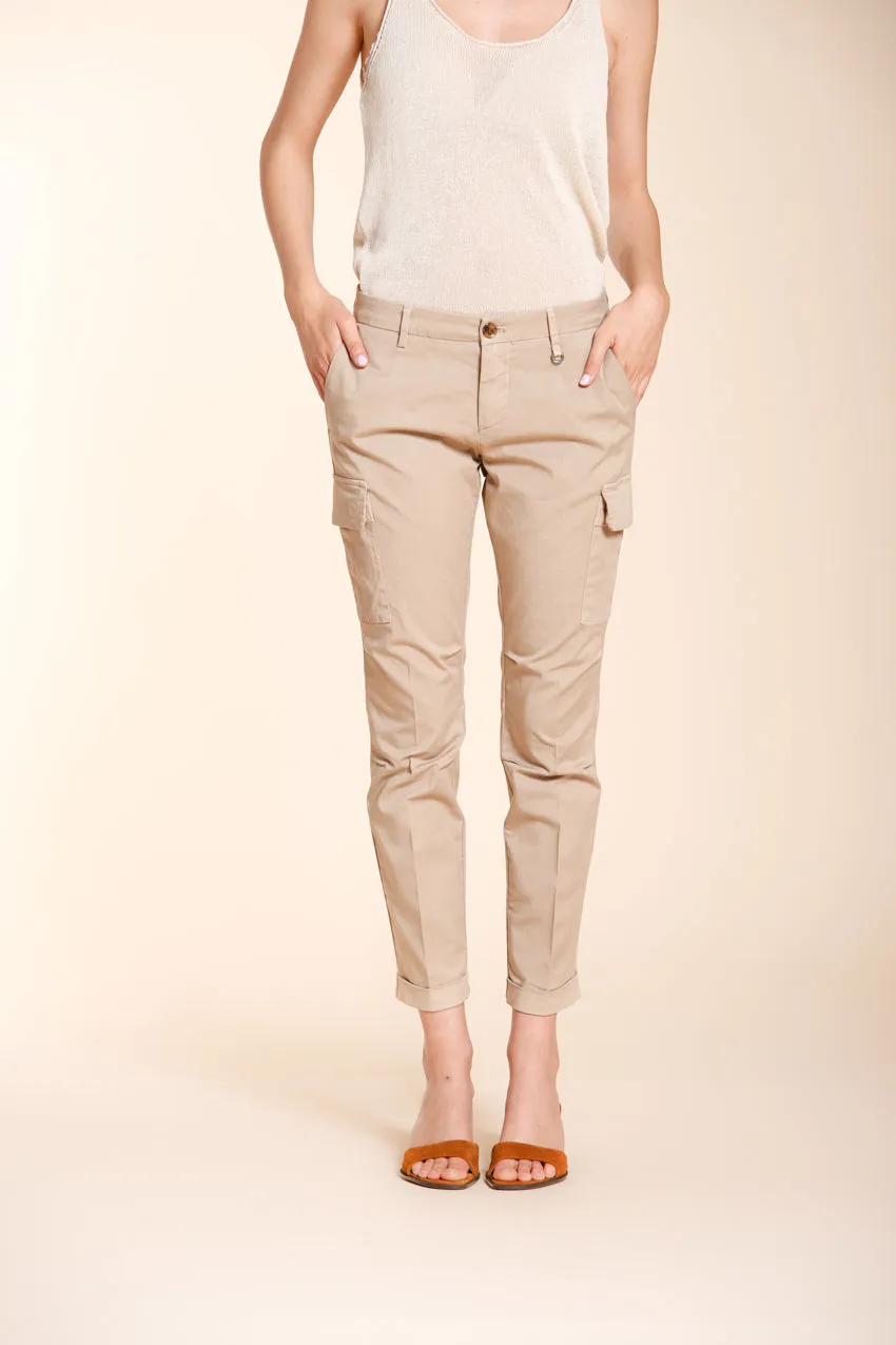 Chile City women's cargo pants in stretch gabardine slim fit sold by Mason's