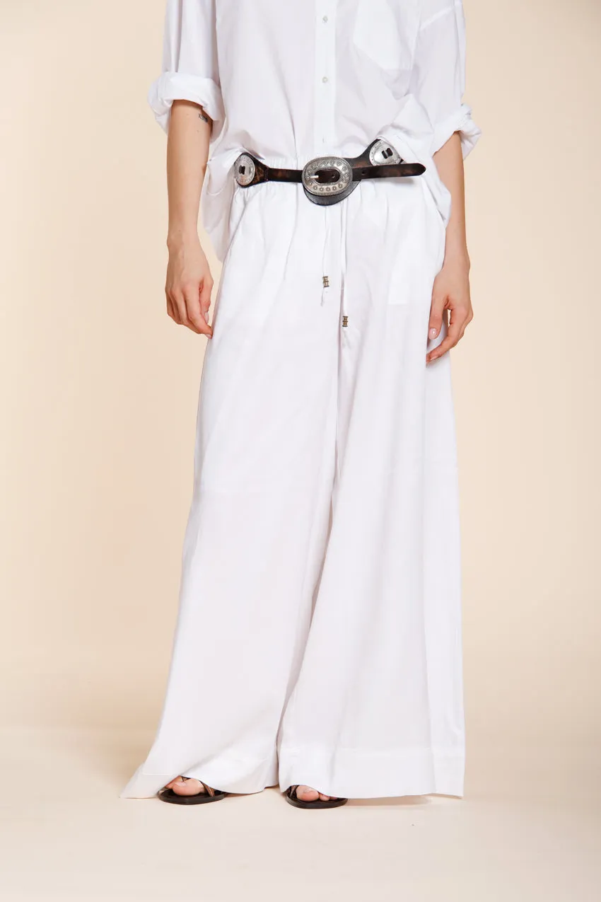 Portofino women's chino jogger pants in lightweight linen and cotton canvas wide leg sold by Mason's product image thumbnail 4