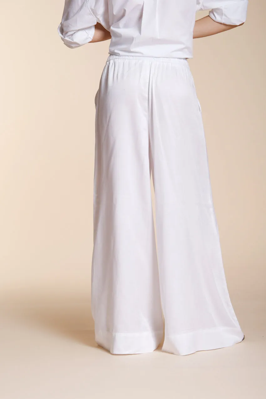 Portofino women's chino jogger pants in lightweight linen and cotton canvas wide leg sold by Mason's product image thumbnail 3