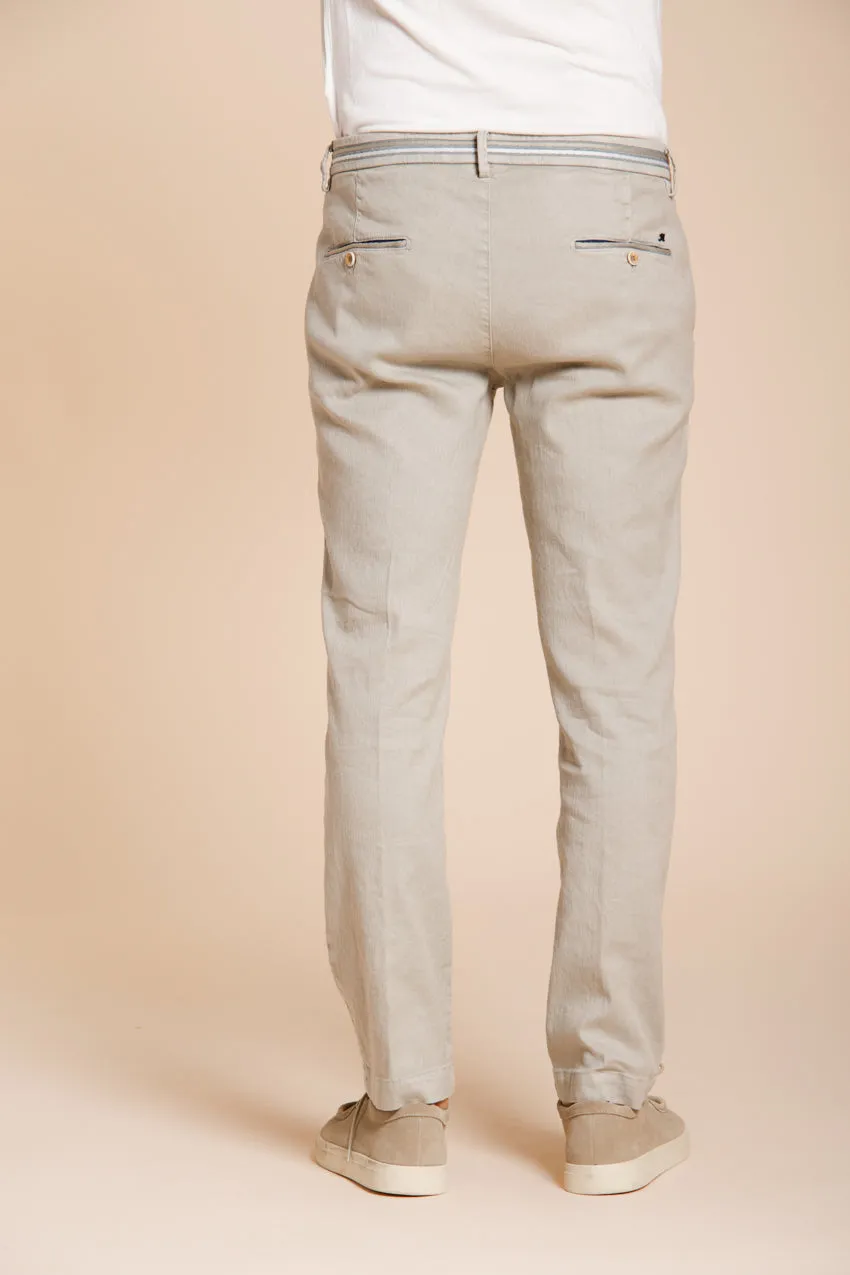 Torino Oxford men's chino pants in linen and cotton twill slim fit sold by Mason's product image thumbnail 4