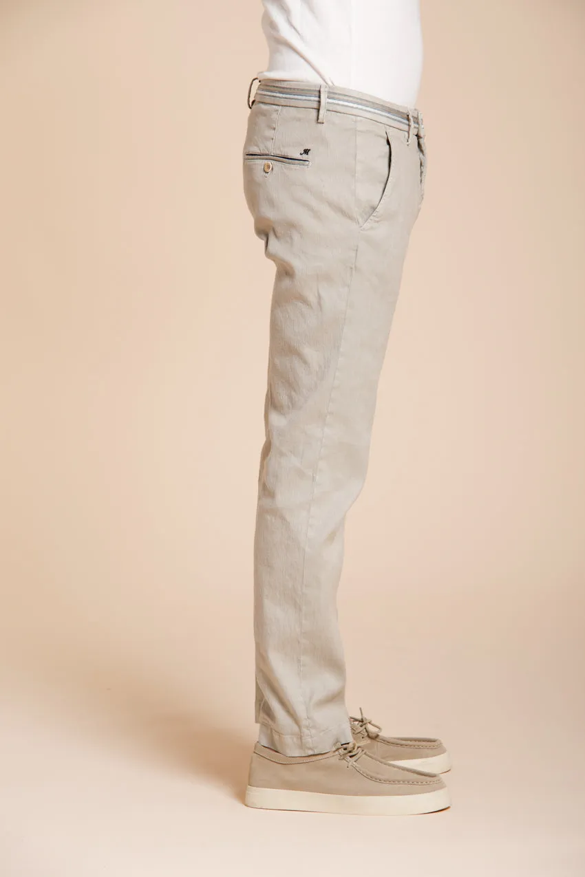 Torino Oxford men's chino pants in linen and cotton twill slim fit sold by Mason's product image thumbnail 3