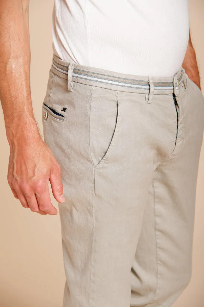 Torino Oxford men's chino pants in linen and cotton twill slim fit sold by Mason's product image thumbnail 2