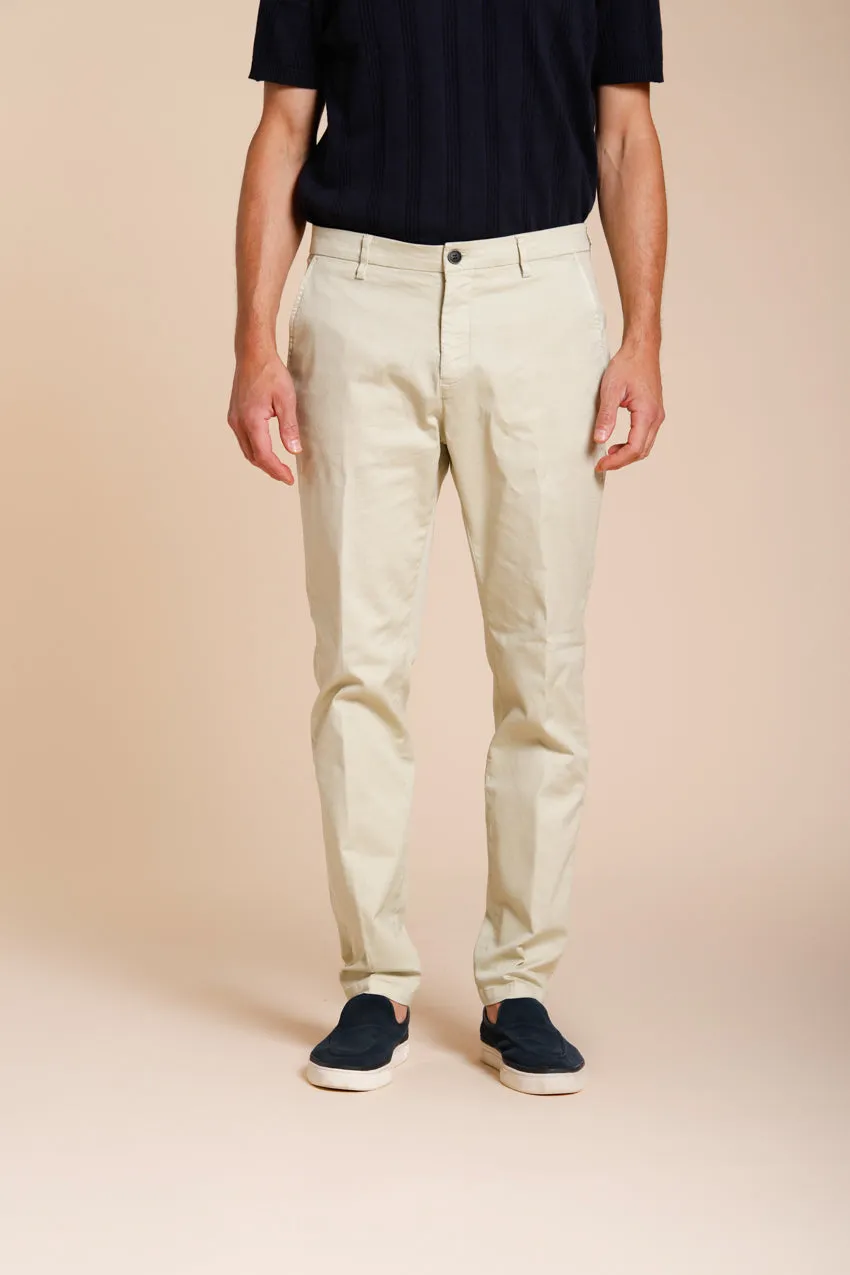 Osaka men's chino pants in fine cotton and lyocell tricotina carrot fit sold by Mason's