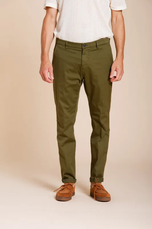 Osaka men's chino pants in fine cotton and lyocell tricotina carrot fit sold by Mason's