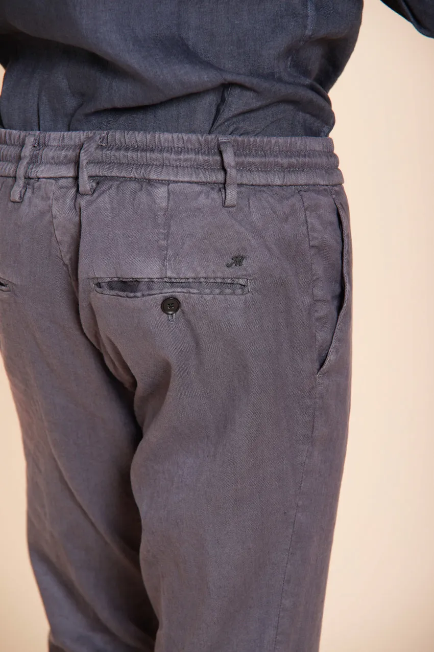 Milano Jogger men's chino pants in linen and cotton twill extra slim fit sold by Mason's product image thumbnail 2
