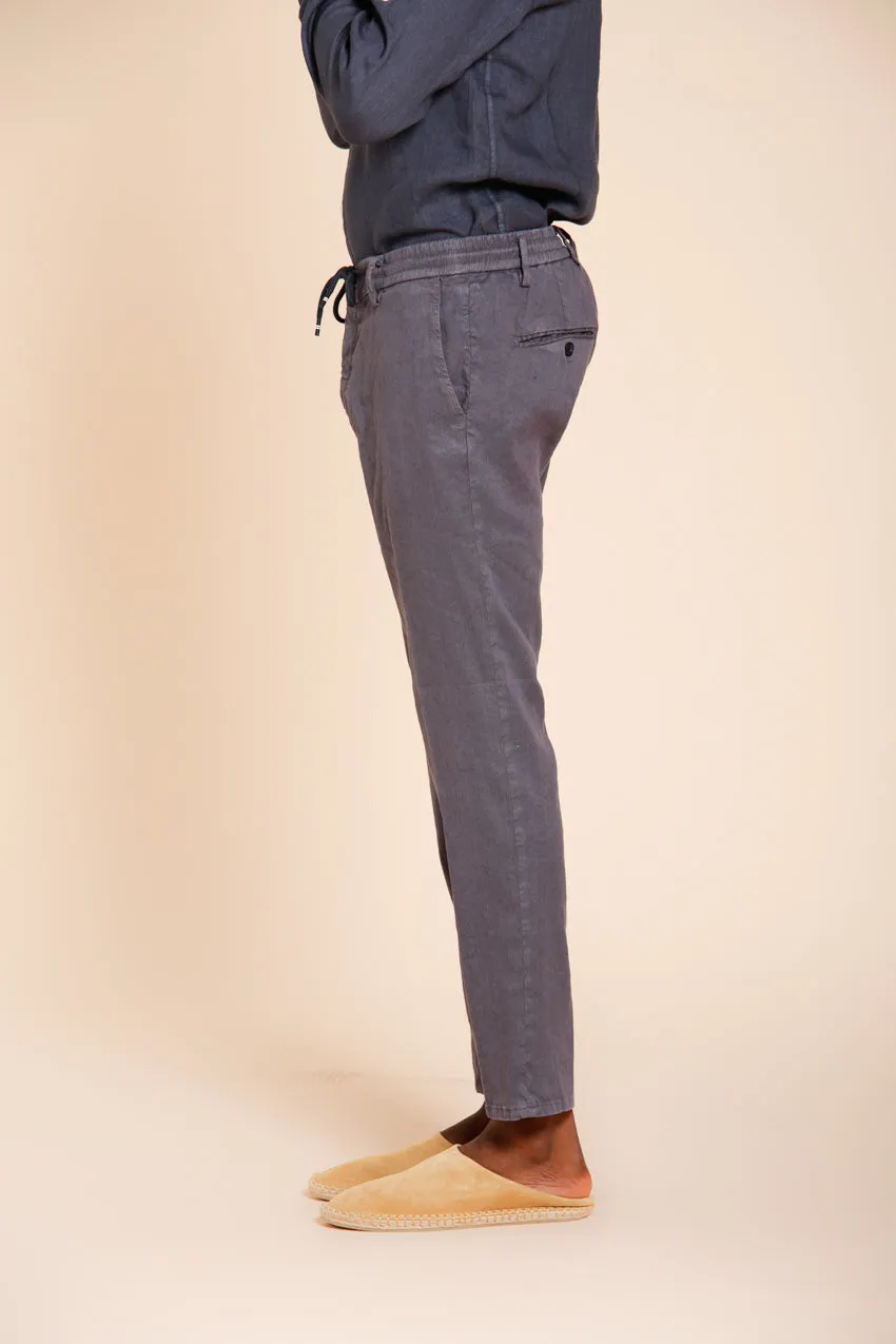 Milano Jogger men's chino pants in linen and cotton twill extra slim fit sold by Mason's product image thumbnail 4