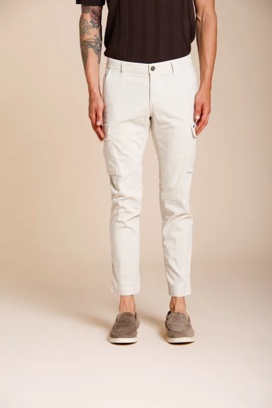 Chile men's cargo pants in stretch satin extra slim fit ① made by Mason's